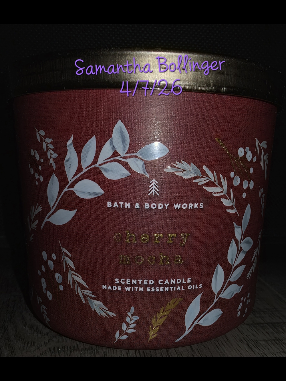 Bath & Body Works 3-Wick Candle  Cherry Mocha